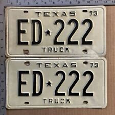 1973 Texas truck license plate pair ED-222 YOM DMV triple 2 GREAT ORIGINAL 13103 picture