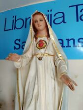 Large antique old statue Fatima virgin handmade madonna maria picture
