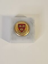 Vintage Harvard 2 Inch Square Italian Marble Paperweight Licensed Product picture
