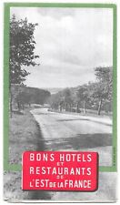 Vintage LRE French Brochure Map Hotels Restaurants Eastern France List Guide picture