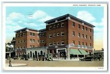 1952 Hotel Tangey Exterior Roadside Cars Scene Spencer Iowa IA Posted Postcard picture