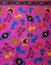 Vtg THC Hawaiian Textiles Home Decor Fabric Bright Pink Western Theme - 4 Yds picture