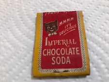 Vintage Matchbook Cat Imperial Chocolate Soda Katz Drugs 1-E picture