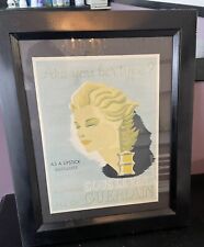 Vintage 1940’s Art Deco Guerlain Lipstic & Perfume Ad Black Frame Ready To Hang picture