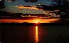 Lake County CA-California, Sunset Over Clear Lake, Vintage Postcard picture