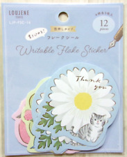 LOUJENE TOKYO Cat Bird Rabbit Flower Fruits Wrapping Gift Message Sticker Japan picture
