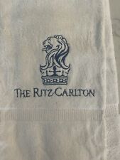 Vintage The Ritz Carlton Embroidered Bath Towel White 100% Cotton picture