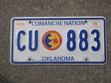 2015 Oklahoma Comanche Nation License Plate OK Indian CU 883 Tribal Tribe picture