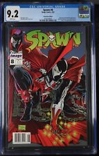 🔑🔥🔥🔥 1993 Spawn 8 *SCARCE* NEWSSTAND Honors Todd's Spiden-Man CGC 9.2 430001 picture