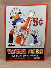 Vintage Popeye's Punch Animation Metal Restaurant Sign Embossed picture
