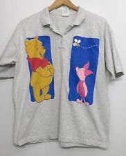 Vintage Look Sun Sportwear Polo Style Shirt Womens Large Winnie Pooh Piglet Top picture