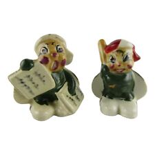2 Vintage Anthropomorphic Crickets Bugs Ceramic Newsboy Baseball Occupied Japan picture