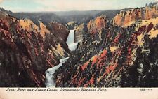 Yellowstone National Park WY Great Falls Grand Canyon Wyoming Vtg Postcard A12 picture