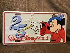 Vintage Sealed Walt Disney World 25th Anniversary Mickey Sorcerer License Plate picture
