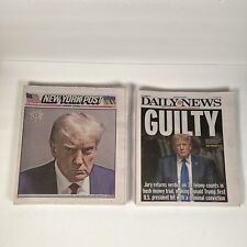 Donald Trump Newspapers New York Post Mug Shot & Daily News Guilty Set of 2 RARE picture