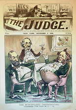 1882 Thanksgiving The Judge Cover Only Political Magazine Vanderbilt Monopolist picture