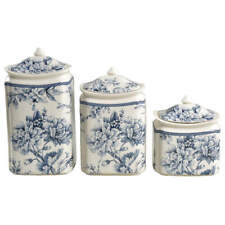 222 Fifth Adelaide Blue and White  Canister Set  10081341 picture