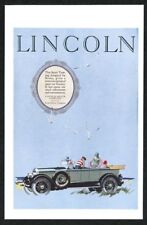 1926 Lincoln open touring car women Fred Cole color art vintage print ad picture