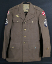 WWII US 6th & 8th Army T/4 Class A Uniform Coat Feb 1942 Size 36L Laundry Number picture