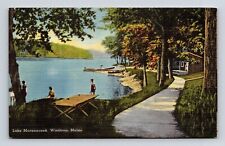 Lake Maranacook Winthrop Maine ME Linen Postcard UNP VTG Tichnor Unused Vintage picture
