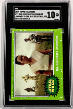 2019 Topps Star Wars #99 REY The Resistance GREEN STARFIELD SGC 10 GEM MINT picture