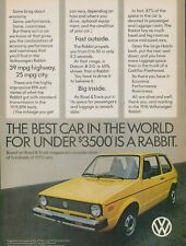1976 Volkswagen Rabbit Best Car Under $3500 VW Fast Big Vintage Print Ad SI13 picture