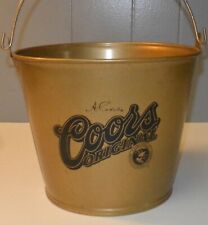 Rare Vintage COORS ORIGINAL Metal Beer Bucket - Gold - With Handle picture