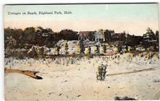Michigan-Grand Haven-Highland Park-Cottages-Beach-Posted 1917-Antique Postcard picture