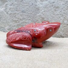 Zuni Fetish-Native American Animal Carving-Etched Pipestone FROG-Adrian Cachini picture