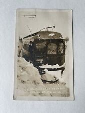 1912 Antique RPPC Snow Blockage on INTERURBAN Train Trolley El Reno OK Postcard picture