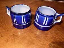 Vintage SANGO Deco ceramic Coffee Mug Cups pair 2.7in tall Handpainted”European” picture