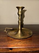 Vintage Brass Walking Candlestick Holder with Handle picture