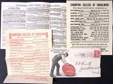 1897 The Champion Chemical Co Champion College of Embalming Schedule Text Book picture