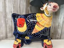 Vintage Anatoly Turov Large Limited Edition Hand-Painted Ceramic Cow Signed picture