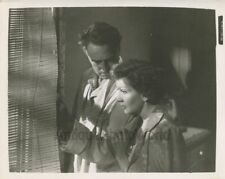 Claudette Colbert Patrick Knowles by window in Three Came Home vintage photo picture