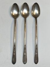 William Rogers US Eagle Long Sweet Iced Tea Spoon Set 3 Lot Silver plated Ware picture