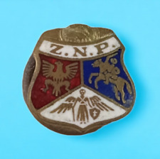 Vintage Z.N.P Polish National Alliance Society Screwback Enamel Lapel Collar Pin picture