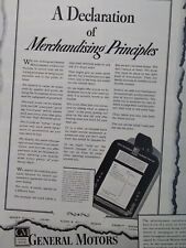 General Motors Print Ad Original Rare Vtg 1940s WW2 Selling Principles Dealer GM picture