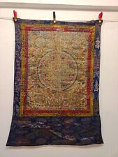 Vintage Beautiful Hand Painted Tibetan Mandala Thangka Textile 92×64 Cm picture
