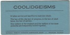 Coolidgeisms Calvin Coolidge Vintage Card Woman's Christian Temperance Union picture