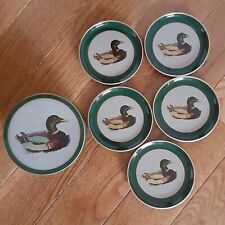 Vintage japenese lacquerware coasters in container. Mallard duck 5 coasters picture