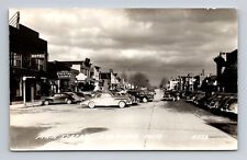 Grayling MI-Michigan, RPPC, Main Street, Hotel, Café, Drugstore Vintage Postcard picture