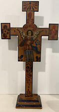 SAINT MICHAEL ArchAngel Cross, Hand Painted St Michael Standing Cross 27” picture