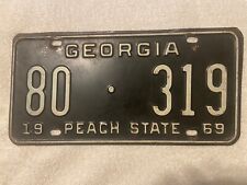 Good Solid Original 1969 Georgia license plate.  See My Other Plates picture