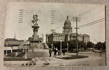 Postcard 1912 Denver Colorado Pioneer Monument & State Capital posted picture