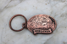 Vintage Virginia Solid Copper Keychain 