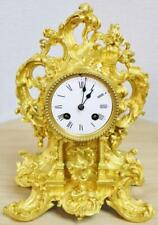 Stunning Small Antique French 8 Day Rococo Style Bronze Ormolu Mantle Clock picture