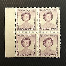 NEW ZEALAND ROYAL VISIT MNH OG BLOCK OF 4 STAMPS WITH TAB QUEEN ELIZABETH II picture