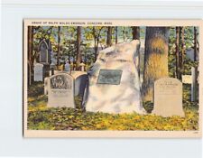 Postcard Grave of Ralph Waldo Emerson Concord Massachusetts USA picture