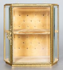 Large French Ormolu & Glass Hanging Wall Jewelry Casket Box picture
